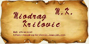 Miodrag Krilović vizit kartica
